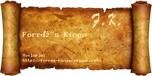 Forrás Kinga névjegykártya