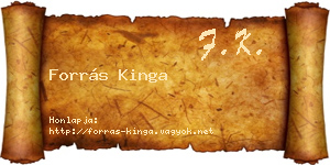 Forrás Kinga névjegykártya