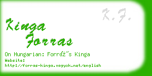 kinga forras business card